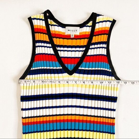 Milly Striped Vneck Dress  - Picture 8 of 11